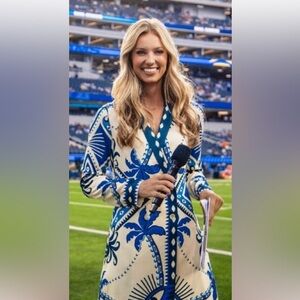 New FARM Rio Long Sleeve Wrap Blazer Dress